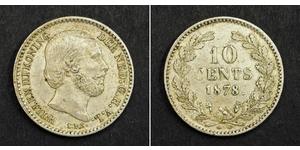 10 Cent Royaume des Pays-Bas (1815 - ) Argent Guillaume III (roi des Pays-Bas)