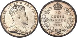 10 Cent Canada Argento Edoardo VII (1841-1910)