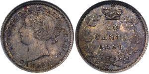 10 Cent Canada Argento Vittoria (1819 - 1901)