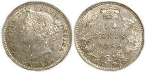 10 Cent Canada Argento Vittoria (1819 - 1901)