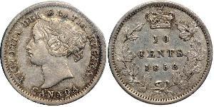 10 Cent Canada Argento Vittoria (1819 - 1901)