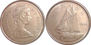 10 Cent Canada Argento Elisabetta II (1926-2022)