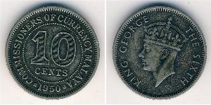 10 Cent Federazione della Malesia (1948 - 1963) Argento Giorgio VI (1895-1952)