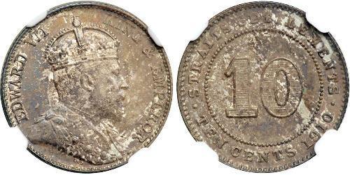 10 Cent Insediamenti dello Stretto (1826 - 1946) Argento Edoardo VII (1841-1910)