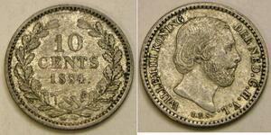 10 Cent Regno dei Paesi Bassi (1815 - ) Argento Guglielmo III dei Paesi Bassi