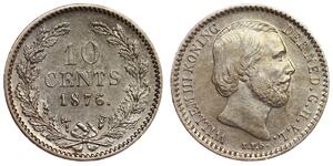 10 Cent Regno dei Paesi Bassi (1815 - ) Argento Guglielmo III dei Paesi Bassi