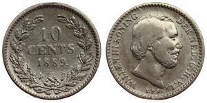 10 Cent Regno dei Paesi Bassi (1815 - ) Argento Guglielmo III dei Paesi Bassi