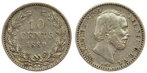 10 Cent Regno dei Paesi Bassi (1815 - ) Argento Guglielmo III dei Paesi Bassi