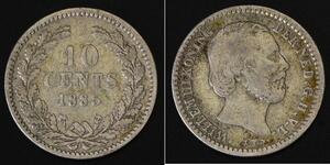 10 Cent Regno dei Paesi Bassi (1815 - ) Argento Guglielmo III dei Paesi Bassi