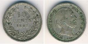 10 Cent Regno dei Paesi Bassi (1815 - ) Argento Guglielmo III dei Paesi Bassi
