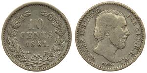 10 Cent Regno dei Paesi Bassi (1815 - ) Argento Guglielmo III dei Paesi Bassi