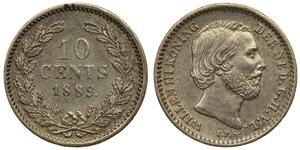 10 Cent Regno dei Paesi Bassi (1815 - ) Argento Guglielmo III dei Paesi Bassi