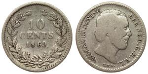 10 Cent Regno dei Paesi Bassi (1815 - ) Argento Guglielmo III dei Paesi Bassi