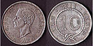 10 Cent Sarawak Argento 