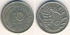 10 Cent Canada / Singapore (1965 - ) Copper/Nickel Elizabeth II (1926-2022)