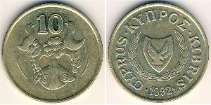 10 Cent Chipre (1960 - ) Latón 