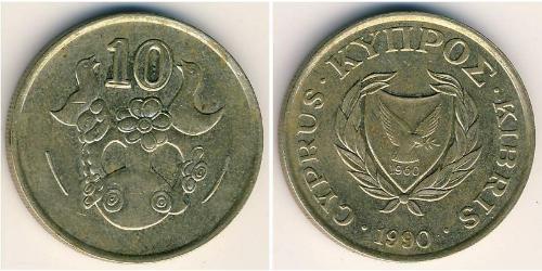 10 Cent Chipre (1960 - ) Latón 