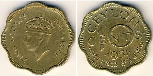 10 Cent Sri Lanka (1948 - ) Messing Georg VI (1895-1952)
