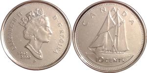 10 Cent Canada Nichel Elisabetta II (1926-2022)