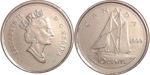 10 Cent Kanada Nickel Elizabeth II (1926-2022)