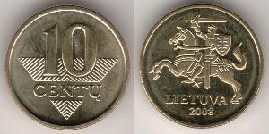 10 Cent Lituanie (1991 - ) Nickel/Laiton 