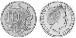10 Cent Australia (1939 - ) Níquel/Cobre Isabel II (1926-2022)