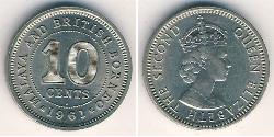 10 Cent Federación Malaya (1948 - 1963) Níquel/Cobre Isabel II (1926-2022)