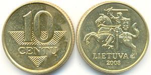 10 Cent Lituania (1991 - ) Níquel/Latón 