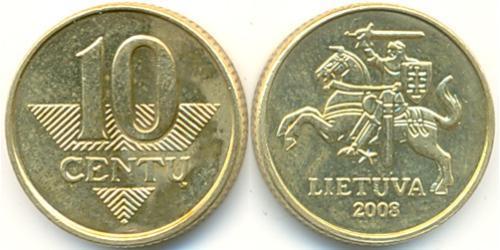 10 Cent Lituania (1991 - ) Níquel/Latón 