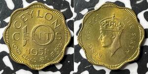 10 Cent Sri Lanka (1948 - ) Ottone Giorgio VI (1895-1952)