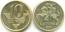 10 Cent Lituania (1991 - ) Ottone/Nichel 