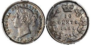 10 Cent Canadá Plata Victoria (1819 - 1901)