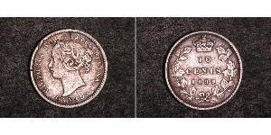 10 Cent Canadá Plata Victoria (1819 - 1901)