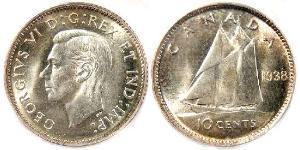 10 Cent Canadá Plata Jorge VI (1895-1952)