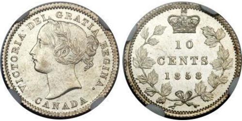 10 Cent Canadá Plata Victoria (1819 - 1901)