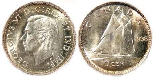 10 Cent Canadá Plata Jorge VI (1895-1952)