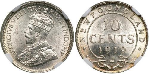 10 Cent Canadá Plata Jorge V (1865-1936)