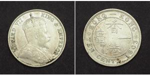 10 Cent Hong Kong Plata Eduardo VII (1841-1910)