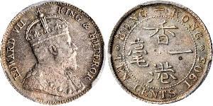 10 Cent Hong Kong Plata Eduardo VII (1841-1910)