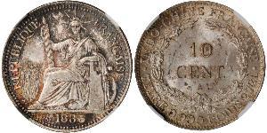 10 Cent Indochina francesa (1887-1954) Plata 