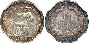 10 Cent Indochina francesa (1887-1954) Plata 