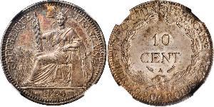 10 Cent Indochina francesa (1887-1954) Plata 