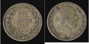 10 Cent Reino de los Países Bajos (1815 - ) Plata Guillermo III de los Países Bajos