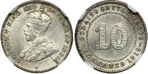 10 Cent Straits Settlements (1826 - 1946) Plata Jorge V (1865-1936)