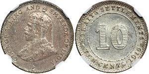 10 Cent Straits Settlements (1826 - 1946) Plata Jorge V (1865-1936)