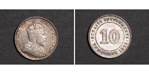 10 Cent Straits Settlements (1826 - 1946) Plata Eduardo VII (1841-1910)