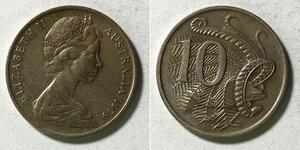 10 Cent Australia (1939 - ) Rame/Nichel Elisabetta II (1926-2022)