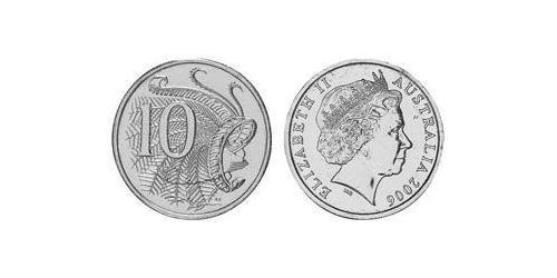 10 Cent Australia (1939 - ) Rame/Nichel Elisabetta II (1926-2022)