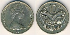 10 Cent Nuova Zelanda Rame/Nichel Elisabetta II (1926-2022)