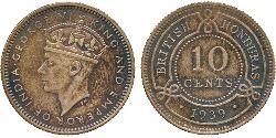 10 Cent British Honduras (1862-1981) Silber Georg VI (1895-1952)
